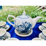  Bộ ấm chén men rạn Bát Tràng vẽ hoa sen cao cấp 