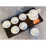  Bộ ấm chén,ấm trà men trắng chóp lửa Bát Tràng chính hãng 350ml 