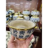  Bát men rạn bọc đồng 