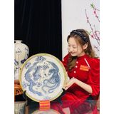  Đĩa gốm trang trí,để bàn đẹp chính hãng Bát Tràng-Gốm sứ Bảo Khánh 