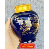  Hũ đựng chè họa tiết song công tài lộc vẽ vàng -sieuthibaokhanh 