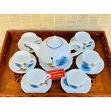  Bộ ấm chén họa tiết hoa xanh 