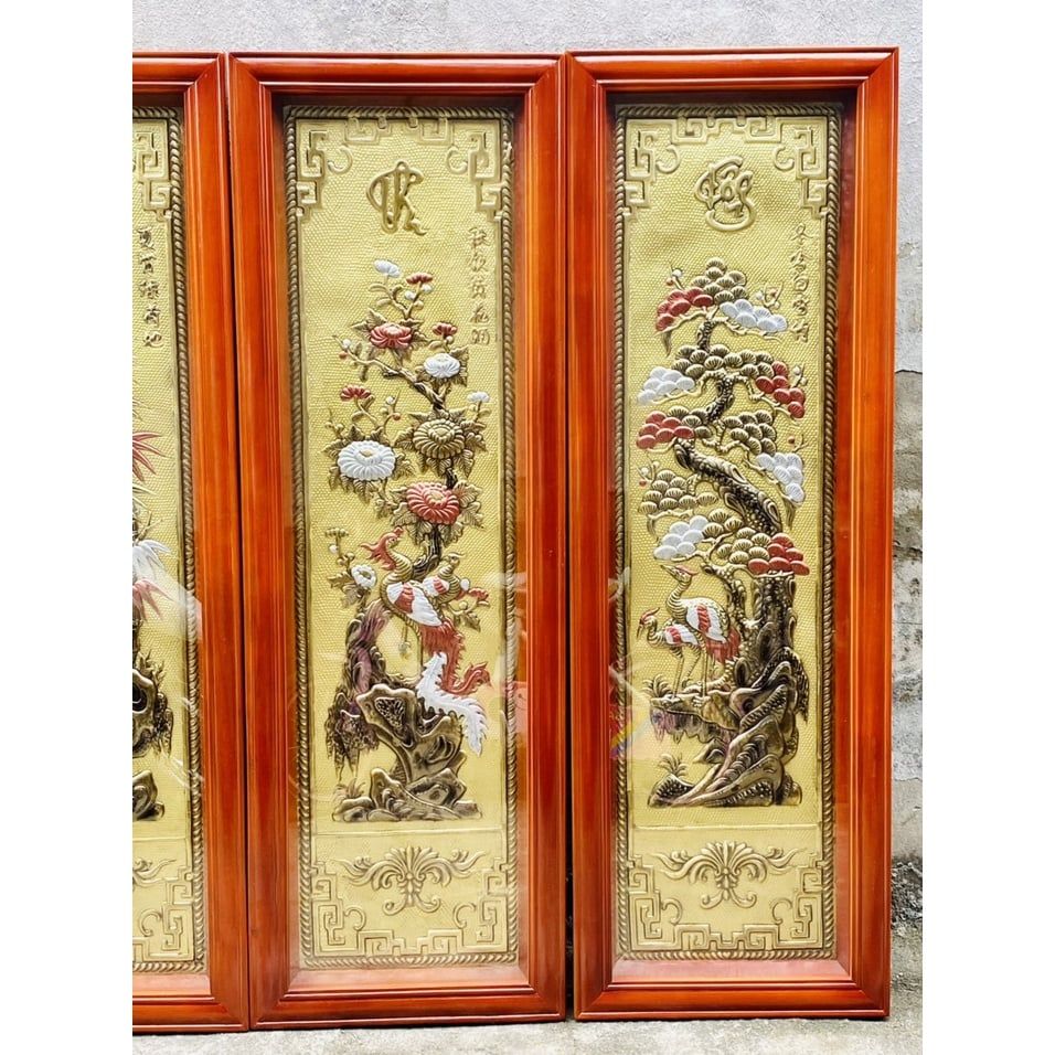  Tranh treo,tranh phong thủy trang trí phòng khách chất liệu đồng cao cấp 