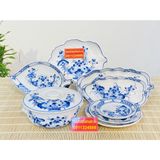  Set bát đĩa ăn Bát Tràng vẽ sen 