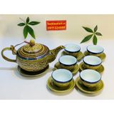  [HÀNG CHÍNH HÃNG]-Bộ ấm men màu xuất xứ Bát Tràng 