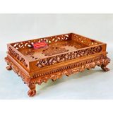  Khay Trà chân quỳ chất liệu Gỗ Hương cao cấp 48cm 