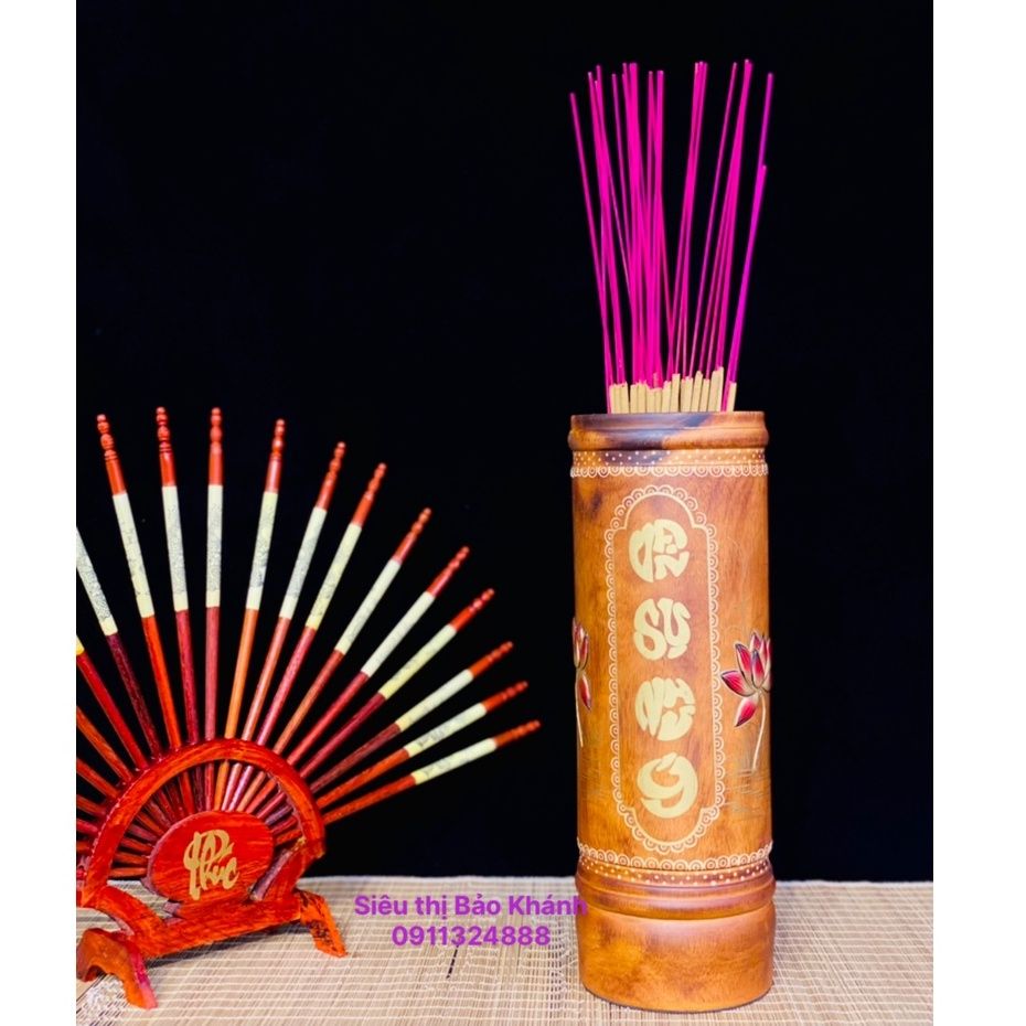  Lọ đựng hương Phong Thủy gỗ quý 28cm-Gỗ Bảo Khánh 