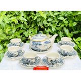  Ấm chén Bảo Khánh-Bộ ấm chén men rạn họa tiết sơn thủy đặc biệt 