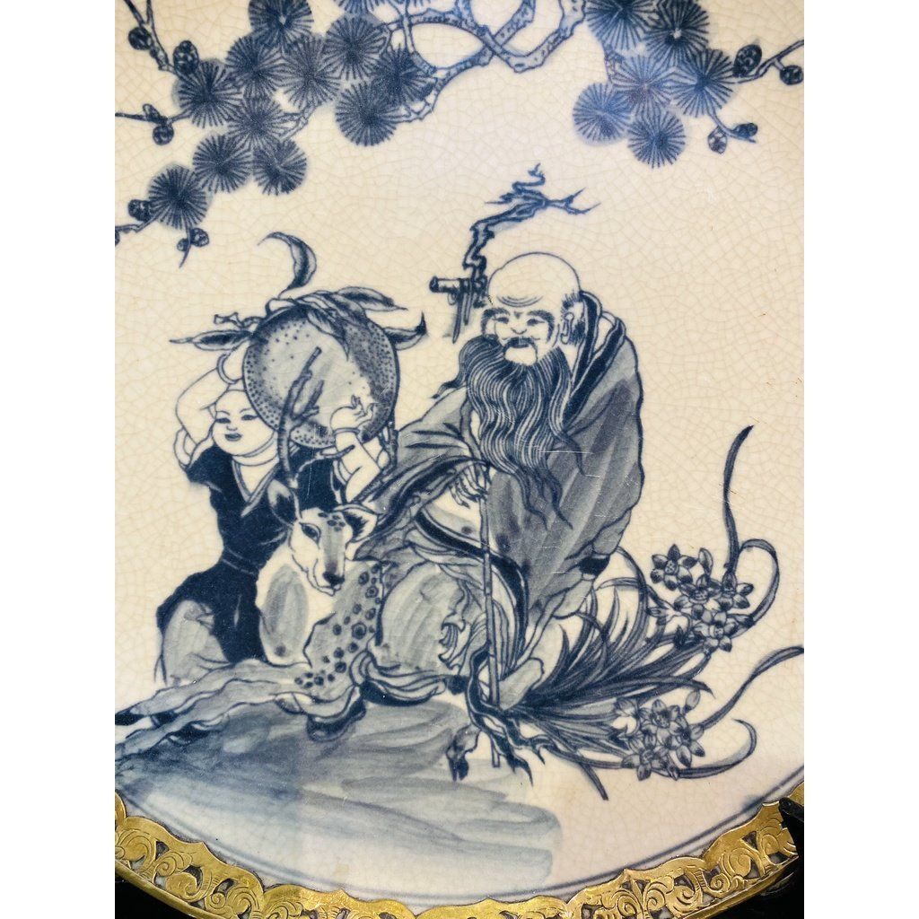  Đĩa trang trí men rạn giả cổ xuất xứ Bát Tràng 