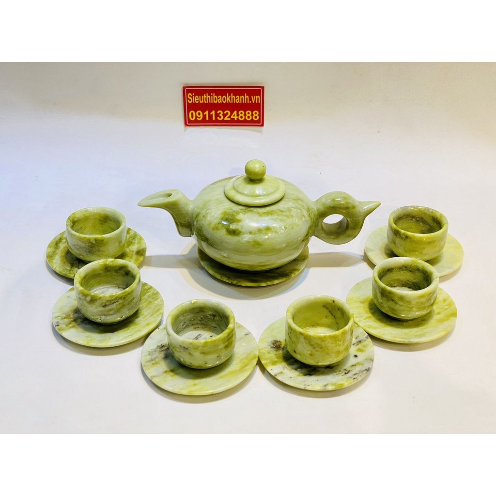  Bộ ấm trà đá ngọc nguyên khối Pakistan cao cấp 