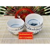  Bộ 10 bát men trắng vẽ sen 