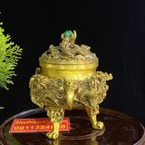  Xông trầm hương đồng quà tặng,đồ trang trí cao cấp 15cm -mỹ nghệ bảo khánh 