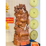  [PHONG THỦY TẠI GIA]-Tượng Di Lặc Bồ Tát Gỗ Hương 60cm-Phong Thủy Bảo Khánh 