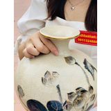  Bình hút lộc men rạn Vẽ Sen Bát Tràng chính hãng 