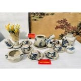  Bộ Ấm Trà Men Rạn Men Lam Vẽ Sơn Thủy Kèm Phụ kiện BKCEVN-8001 