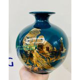  Bình hút lộc Bát Tràng Hoa Phù Dung vẽ vàng cao 25cm 