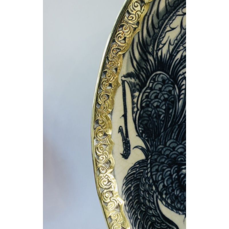  Đĩa cảnh long phụng bọc đồng-Siêu thị Bảo Khánh 