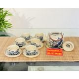  Bộ ấm chén,ấm trà Bát Tràng cao cấp chính hãng 350ml 
