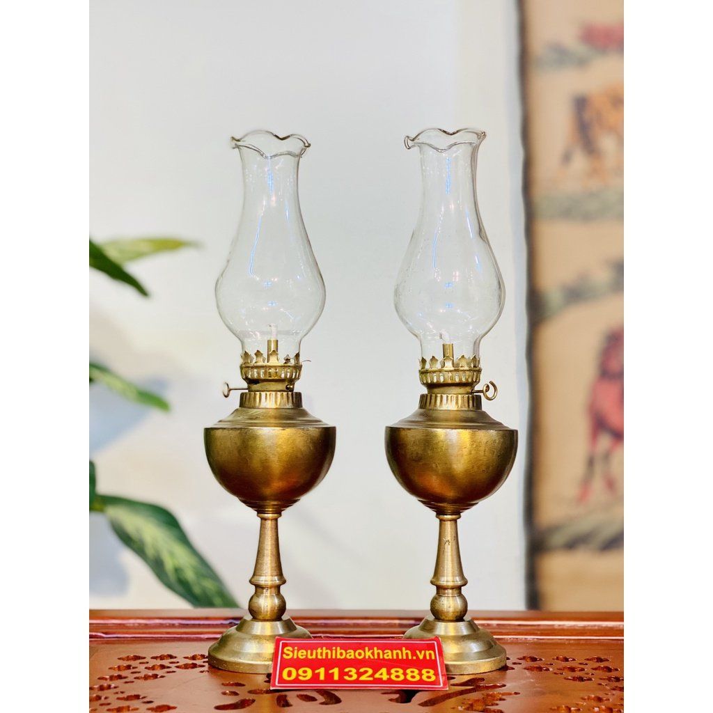  Đèn dầu Đồng phong thủy cao cấp 25cm 