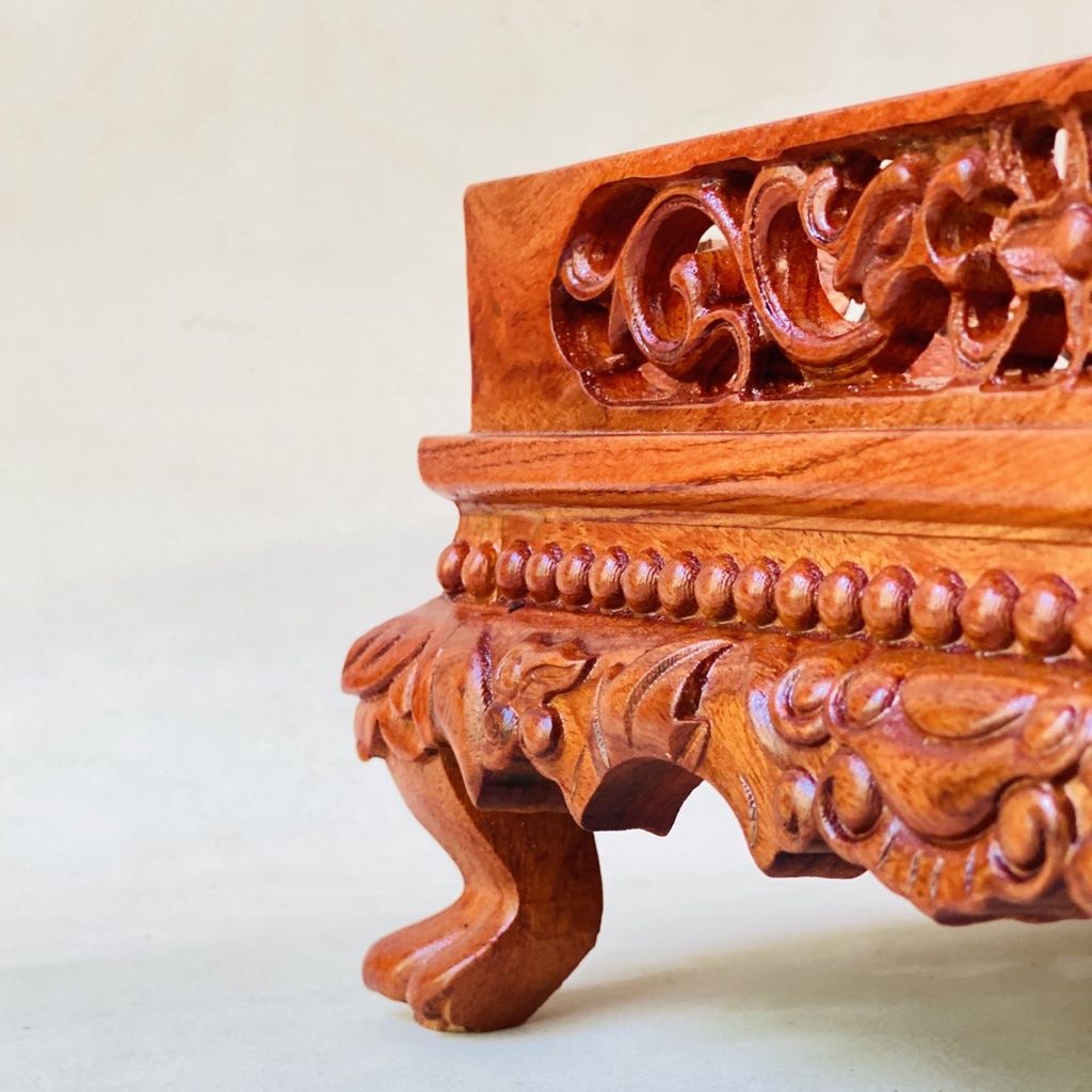  Khay Trà chân quỳ chất liệu Gỗ Hương cao cấp 48cm 
