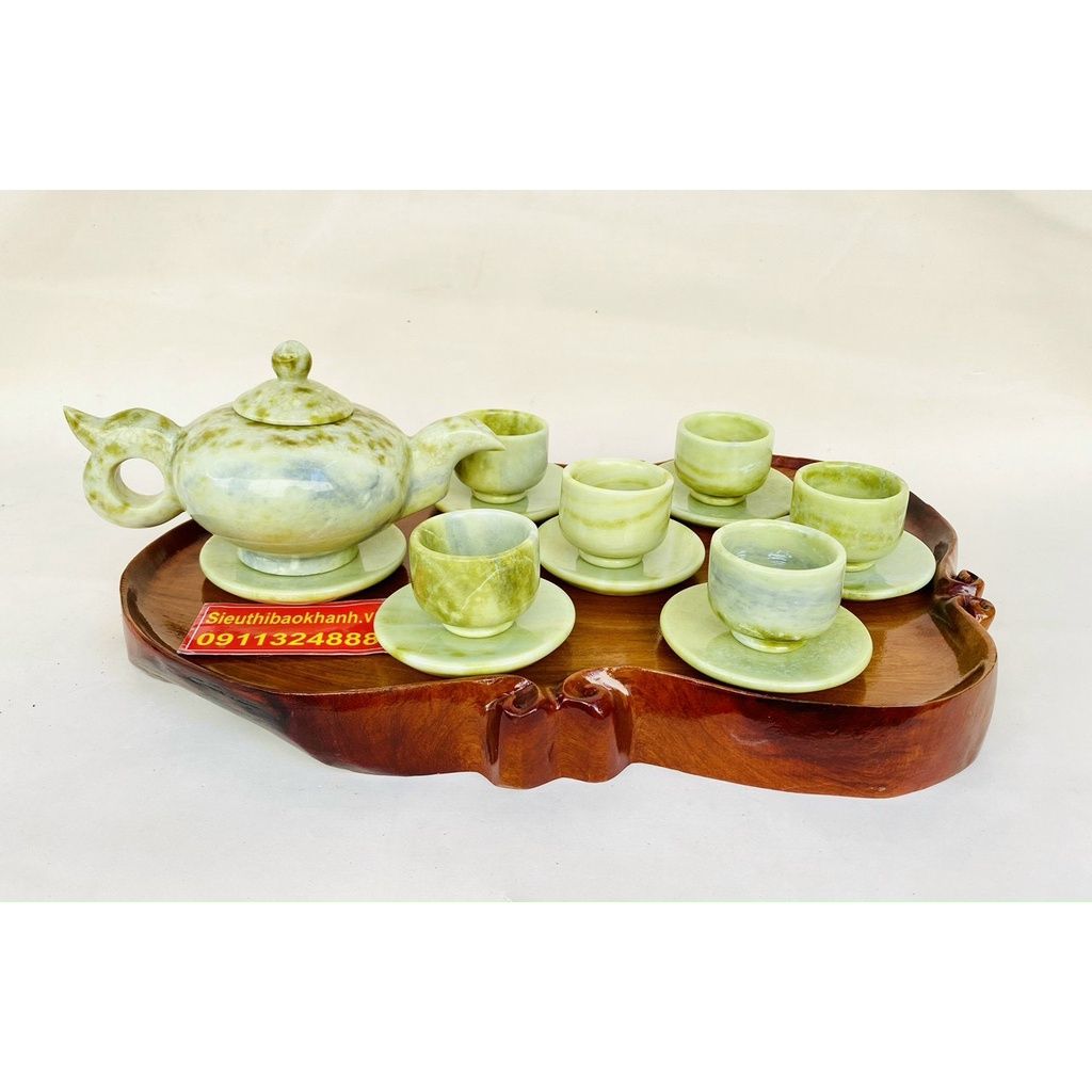  Bộ ấm chén đá màu xanh 