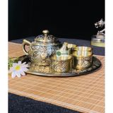  Bộ ấm chén đồng họa tiết Lí Ngư dáng cổ 250 ml 