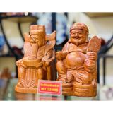  Cặp tượng Thần Tài -Thổ Địa chế tác từ gỗ hương (cao 20cm) 