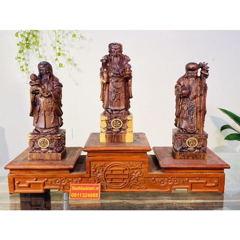 Bộ tam đa Phúc Lộc Thọ gỗ hương 