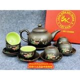 Bộ Ấm Chén,Bộ Ấm Trà Tử Sa Lòng Xanh Bát Tràng 350ml 