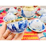  Bộ ấm chén Trúc Lâm Thất Hiền bọc đồng (loại 300ml) 