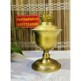  [ĐỒ THỜ CAO CẤP]-Cặp đèn dầu đồng nguyên chất 17cm 