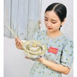  Bộ điếu bát men rạn Bát Tràng vẽ Hoa Sen cao cấp BKCE-001360VN-1415 