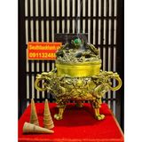  Xông trầm hương đồng quà tặng,đồ trang trí cao cấp 15cm -mỹ nghệ bảo khánh 