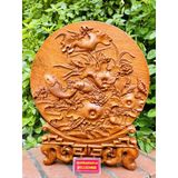  Đĩa sen cá uyên ương phong thủy   -Đồ gỗ Bảo Khánh 