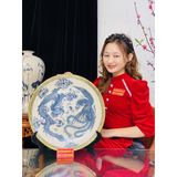  Đĩa gốm trang trí,để bàn đẹp chính hãng Bát Tràng-Gốm sứ Bảo Khánh 