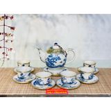  Bộ ấm chén uống trà Đẹp,cao cấp chính hãng Bát Tràng 350ml 