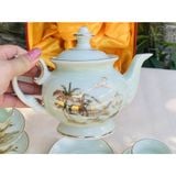  Siêu Thị Bảo Khánh-Bộ ấm chén men kem làng quê Việt Nam 