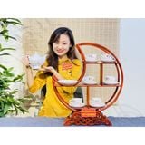  Bộ ấm chén Bát Tràng hoa sen vẽ vàng 24K BKCE-001300VN-0008 