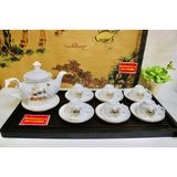  Bộ ấm men trắng vẽ vàng quà tặng xuất xứ Bát Tràng 