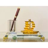  Ống đựng bút pha lê họa tiết thuận buồm xuôi gió-quà tặng,quà biếu,đồ trang trí-bảo khánh việt nam 