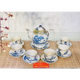  Bộ ấm chén uống trà Đẹp,cao cấp chính hãng Bát Tràng 350ml 