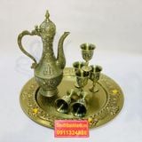  [SALE SẬP SÀN DỊP TẾT]-Bộ Ấm Chén Đồng Dáng Hoàng Gia-Bảo Khánh Việt Nam 750ml 