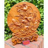  Đĩa sen cá uyên ương phong thủy   -Đồ gỗ Bảo Khánh 