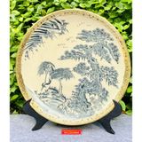  Đĩa gốm trang trí,để bàn họa tiết Tùng Hạc Diên Niên chính hãng Bát Tràng 35cm 