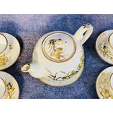  Bộ ấm chén cao cấp họa tiết hoa sen vàng 