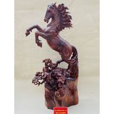  Tượng gỗ Nhất Mã Phi Thiên Gỗ Chun Sụn Cẩm-Bảo Khánh Việt Nam 62cm 