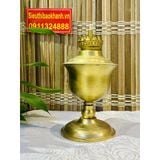  [ĐỒ THỜ CAO CẤP]-Cặp đèn dầu đồng nguyên chất 17cm 