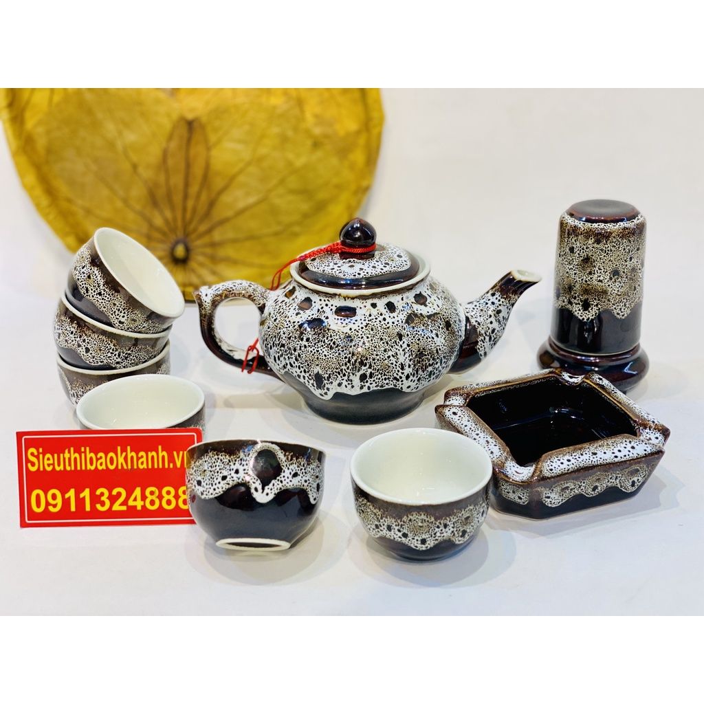  Bộ ấm trà Bát Tràng men hoả biến BKCE-000810VN-0001 