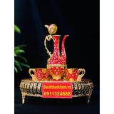  [QUÀ TẾT]-Bộ Ấm Chén Đồng Cao Cấp Dáng Hoàng Gia-Bảo Khánh Việt Nam 750ml 