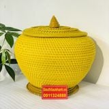  GIÀNH Ủ TÍCH NHỰA GIẢ MÂY TRE ĐAN 25CM-MỸ NGHỆ BẢO KHÁNH 